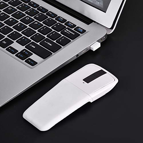 Dpofirs Arc Mouse, Ergonomische Maus 2,4 GHz Faltbare Arc Touch Maus Mäuse USB-Empfänger für PC Notebook Smart TV (White) Bild 2