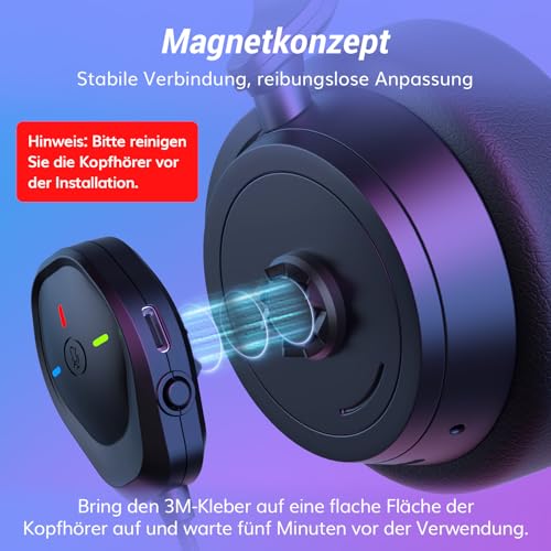 TONOR Kabellos ModMic Kompatibel mit PS4/PS5, Rauschunterdrückung/EIN-klick-Mute/USB-Aufladbar, Abnehmbares Magnet Mikrofon für Gaming Headsets, Boom Mic Kompatibel mit PS4, PS5, PC, Laptop, TGP1 Bild 3