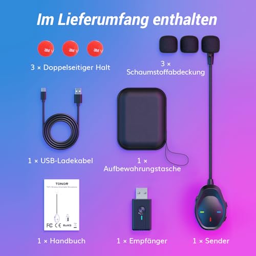 TONOR Kabellos ModMic Kompatibel mit PS4/PS5, Rauschunterdrückung/EIN-klick-Mute/USB-Aufladbar, Abnehmbares Magnet Mikrofon für Gaming Headsets, Boom Mic Kompatibel mit PS4, PS5, PC, Laptop, TGP1 Bild 6