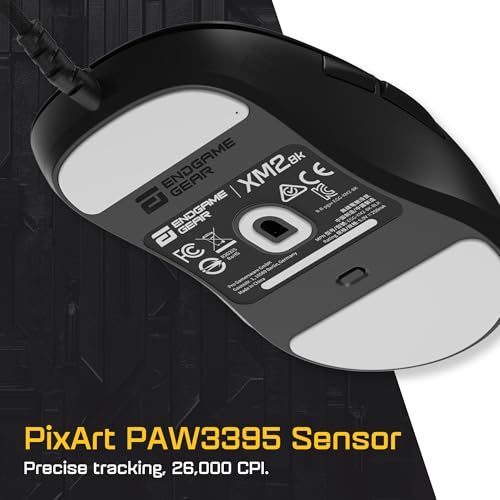 Endgame Gear XM2 8k Gaming-Maus, 8000 Hz, Abtastrate, Kailh GX-Schalter, PixArt-Sensor PAW3395, Ultraleicht, 52 g, Schwarze Edition Bild 3