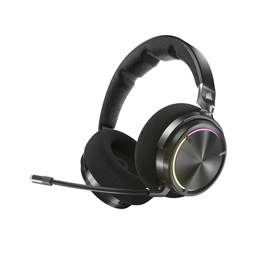 Corsair Virtuoso MAX Wireless Gaming-Headset mit Bluetooth – Dolby Atmos, SoundID, Aktive Geräuschunterdrückung, Mikrofon in Rundfunkqualität, Graphene-Treiber, für PC, Mac, PS5, PS4 – Kohlenstoff Bild 1