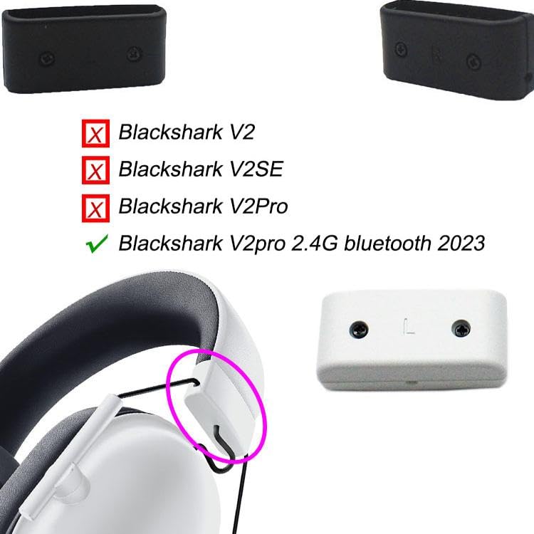 Kopfband-Schnallenschloss für Razer für Blackshark V2pro 2,4 G Blau/Zahnung 2023 Version Gaming Headset Scharnier Clip Abdeckung Reparatur Ersatzteile (Schwarz, 1 Paar) Bild 2