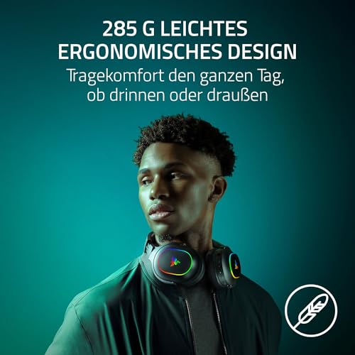 Razer Barracuda X Chroma - kabelloses Multiplattform-Gaming-Headset mit 6 Zonen Chroma RGB (SmartSwitch Hyperspeed & Bluetooth, 40mm Treiber, abnehmbares HyperClear Cardioid-Mikrofon) Schwarz Bild 3