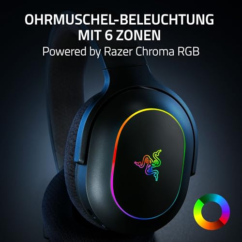 Razer Barracuda X Chroma - kabelloses Multiplattform-Gaming-Headset mit 6 Zonen Chroma RGB (SmartSwitch Hyperspeed & Bluetooth, 40mm Treiber, abnehmbares HyperClear Cardioid-Mikrofon) Schwarz Bild 4