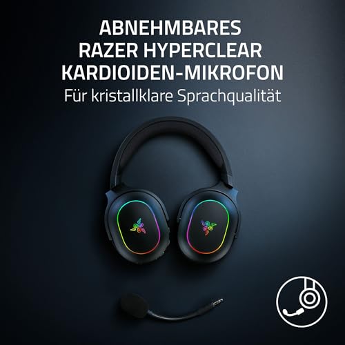 Razer Barracuda X Chroma - kabelloses Multiplattform-Gaming-Headset mit 6 Zonen Chroma RGB (SmartSwitch Hyperspeed & Bluetooth, 40mm Treiber, abnehmbares HyperClear Cardioid-Mikrofon) Schwarz Bild 6