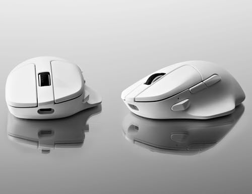 Keychron M7 Kabellose Optische Maus, 2.4G/Bluetooth/Kabelgebunden Ergonomisches Design Leichtgewicht 63g Anpassung Makrotaste (Schwarz) Bild 5