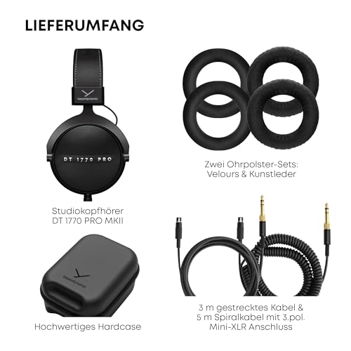 beyerdynamic DT 1770 PRO MKII Over-Ear-Studiokopfhörer in schwarz. Geschlossene Bauweise, steckbares Kabel Bild 4