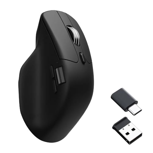 Keychron M6 Wireless Bluetooth/2.4 GHz/Kabelgebundene Optische Maus,1000Hz Leichtgewicht 86g Programmierbarer PixArt 3395 Sensor 26K DPI/ 650 IPS Für Windows Mac Linux (Schwarz) Bild 1
