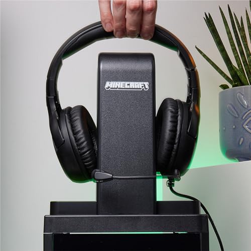 Numskull Offizieller Minecraft LED Light Gaming-Schrank, Controller-Halter & Headset-Ständer für PS4/PS5 & Xbox Series X|S - Mehrere LED-Beleuchtungseinstellungen - Offizielles Minecraft-Merchandise Bild 5