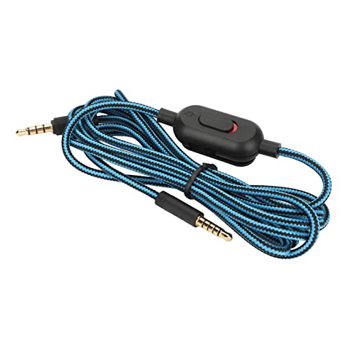 Ausla 200 Cm Langes Gaming-Headset-Kabel mit Lautstärkeregler und Stummschalter für G Pro G Pro X G433 G233, Gewebtes Kopfhörerkabel (BLUE) Bild 4