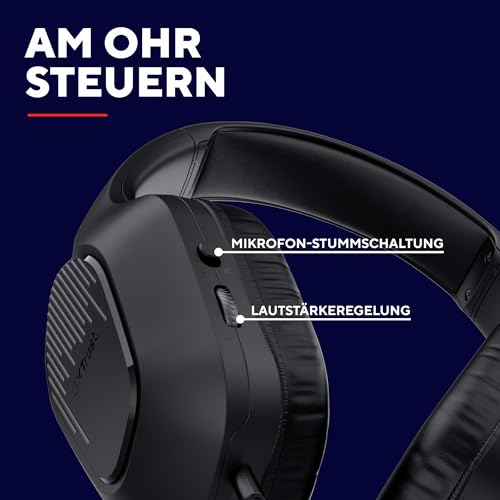 Trust Gaming GXT 418 Rayne Leichtes Gaming Headset für PC Xbox PS4 PS5 Switch Mobile, 50-mm-Treiber, 2-m-Kabel, 3,5-mm-Audioanschluss, Over-Ear Kopfhörer mit Kabel, Schwarz Bild 6