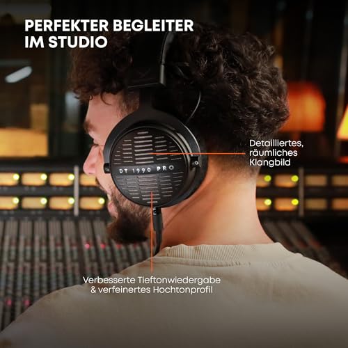beyerdynamic DT 1990 PRO MKII Over-Ear-Studiokopfhörer mit offener Bauweise, steckbarem Kabel, präzisem Referenzklang für Mixing und Mastering, in schwarz Bild 5