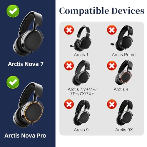 Ersatz-Audiokabel kompatibel mit SteelSeries Arctis Nova Pro, Arctis Nova 7 Gaming Headset (Schwarz/1,5 m) Bild 2