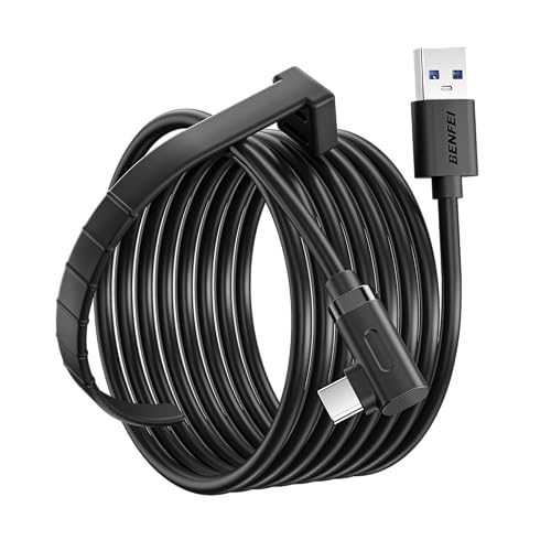 BENFEI Link Kabel 5M Kompatibel mit Oculus/Meta Quest 3S/3/2/1/Quest Pro und Pico 4/PC Steam VR Zubehör, High Speed PC Datenübertragung, USB 3.0 zu USB C Kabel für VR Headset und Gaming PC, Schwarz Bild 1