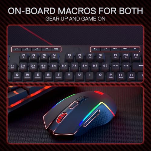 Redragon BS142 Kabellose Gaming-Tastatur- und -Maus-Kombination - K515 PRO RGB-Membrantastatur und M693 PRO Gaming-Maus im Paket, 98 Tasten Bild 6