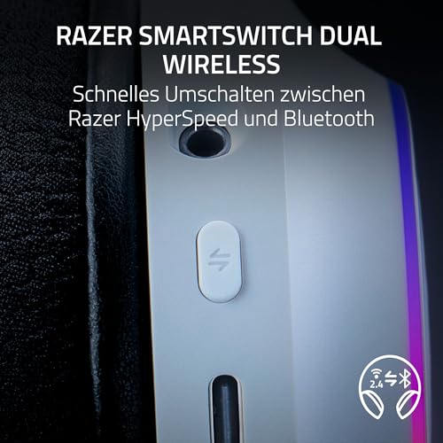 Razer Barracuda X Chroma - kabelloses Multiplattform-Gaming-Headset mit 6 Zonen Chroma RGB (SmartSwitch Hyperspeed & Bluetooth, 40mm Treiber, abnehmbares HyperClear Cardioid-Mikrofon) Weiß Bild 2