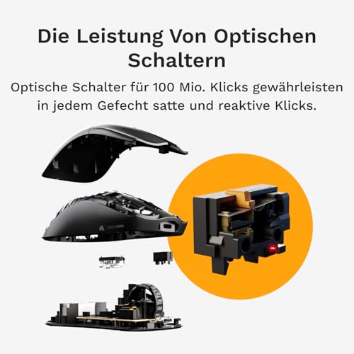 GLORIOUS Gaming Series 2 PRO Kabellose Gaming-Maus - Kompakt, Leichtgewicht: 55 g, Kabelloses Abtasten mit 8K, Sensor 26K, Optische Schalter, E-Sports-Maus, Fingerspitzen, Klauengriff - Weiß Bild 5