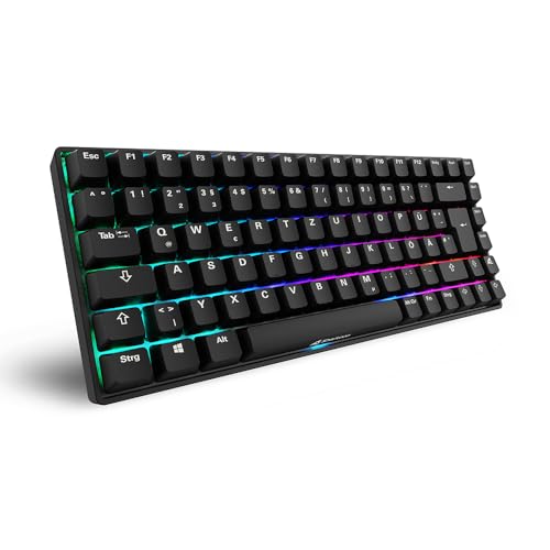 Sharkoon Skiller SGK50 S3 PBT Schwarz, RGB Gaming Keyboard, Gateron G PRO 3.0 Yellow, 75% Layout Bild 1