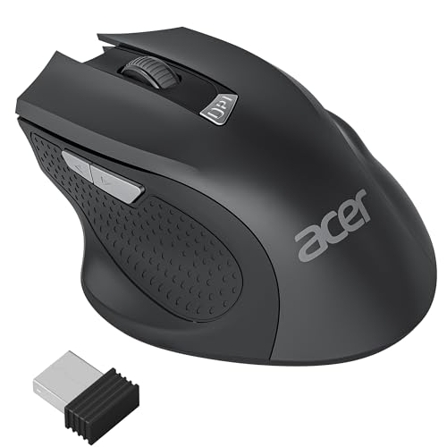 Acer PC Maus Kabellos, Ergonomische Funkmaus mit 800/1200/1600 DPI Einstellbar, 2,4 GHz mit USB-Empfänger, 6 Tasten Batteriebetrieben Kompatibel mit PC, Laptop und MacBook Bild 1