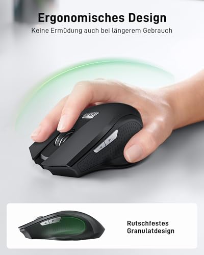 Acer PC Maus Kabellos, Ergonomische Funkmaus mit 800/1200/1600 DPI Einstellbar, 2,4 GHz mit USB-Empfänger, 6 Tasten Batteriebetrieben Kompatibel mit PC, Laptop und MacBook Bild 4