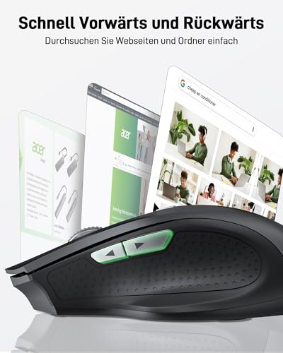 Acer PC Maus Kabellos, Ergonomische Funkmaus mit 800/1200/1600 DPI Einstellbar, 2,4 GHz mit USB-Empfänger, 6 Tasten Batteriebetrieben Kompatibel mit PC, Laptop und MacBook Bild 6
