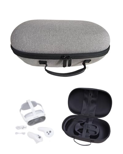 Hart Tragen Tasche für Pico 4 Ultra/Meta Quest 3/3S, Reisen Zubehör Tasche zur Aufbewahrung von VR Gaming Headset, Elite Strap, Touch Controllers, Grau Bild 1
