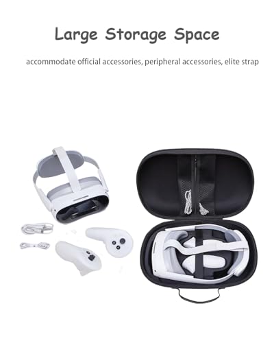 Hart Tragen Tasche für Pico 4 Ultra/Meta Quest 3/3S, Reisen Zubehör Tasche zur Aufbewahrung von VR Gaming Headset, Elite Strap, Touch Controllers, Grau Bild 3