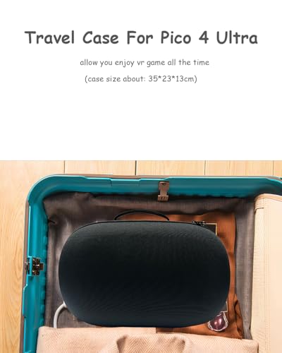 Hart Tragen Tasche für Pico 4 Ultra/Meta Quest 3/3S, Reisen Zubehör Tasche zur Aufbewahrung von VR Gaming Headset, Elite Strap, Touch Controllers, Grau Bild 6