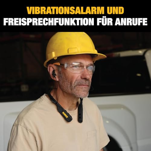DEWALT Heavy Duty Black Edition 2-in-1 Bluetooth Nackenbügel-Kopfhörer mit Lautsprecher, kabelloses Headset für Baustelle, 60+ Std. Laufzeit, IP56, Freisprechen, inkl. Tragetasche Bild 5