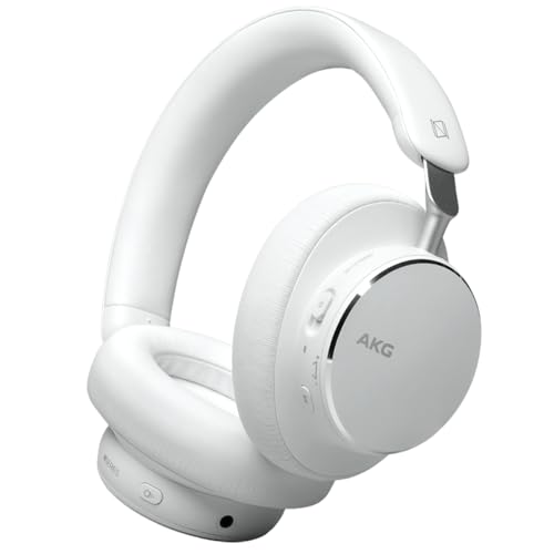 AKG N9 Hybrid Over-Ear Kopfhörer – Kabeloser kristallklarer Sound, True Adaptive Noise Cancelling, Zoom-zertifizierte Anrufqualität, 100h Akkulaufzeit, Bluetooth, USB-C, weiß Bild 1