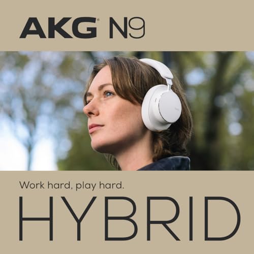 AKG N9 Hybrid Over-Ear Kopfhörer – Kabeloser kristallklarer Sound, True Adaptive Noise Cancelling, Zoom-zertifizierte Anrufqualität, 100h Akkulaufzeit, Bluetooth, USB-C, weiß Bild 7