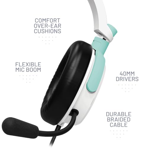 STEALTH C6-100 Gaming-Headset BURST Edition, Blaugrün, kompatibel mit aktuellen Konsolen, mit flexiblem Mikrofon, 3,5-mm-Klinkenstecker, 1,5 m Kabel, leicht, bequem und langlebig Bild 5
