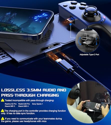 arVin Mobiler Gamepad-Controller für Android und iPhone 16/15 Serie (USB-C), unterstützt App-Tastenzuordnung, 3,5 mm Headset-Anschluss, Turbo, Makro-Taste, Hall-Joysticks, Cloud-Gaming, Streaming auf Bild 3