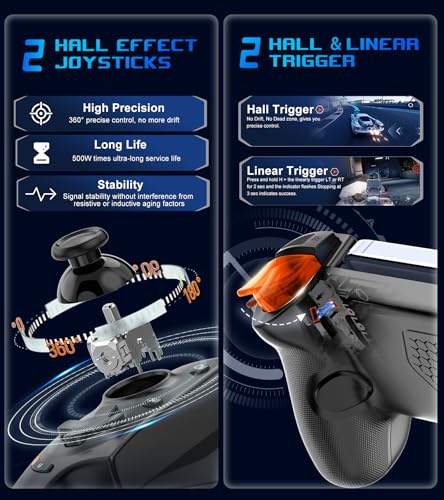 arVin Mobiler Gamepad-Controller für Android und iPhone 16/15 Serie (USB-C), unterstützt App-Tastenzuordnung, 3,5 mm Headset-Anschluss, Turbo, Makro-Taste, Hall-Joysticks, Cloud-Gaming, Streaming auf Bild 5