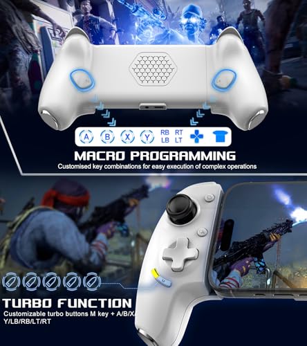 arVin Mobiler Gamepad-Controller für Android und iPhone 16/15 Serie (USB-C), unterstützt App-Tastenzuordnung, 3,5 mm Headset-Anschluss, Turbo, Makro-Taste, Hall-Joysticks, Cloud-Gaming, Streaming auf Bild 7