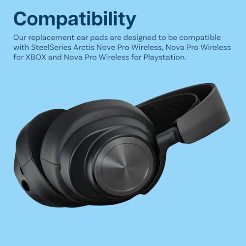 Ersatz Ohrpolster für SteelSeries Arctis Nova Pro Wireless Kopfhörer von MMOBIEL - Kühlgel Kopfhörer Ohrpolster - Ersatzpolster – Schwarz Bild 4