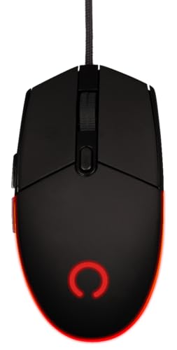 Konix Kabelgebundene Gaming-Maus Arcane 70 g für PC - 4 DPI-Stufen - Gummibeschichtung - Geflochtenes Kabel - Regenbogen-LED-Beleuchtung - Schwarz Bild 1