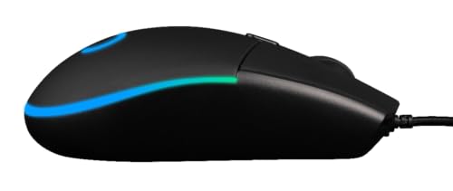 Konix Kabelgebundene Gaming-Maus Arcane 70 g für PC - 4 DPI-Stufen - Gummibeschichtung - Geflochtenes Kabel - Regenbogen-LED-Beleuchtung - Schwarz Bild 2