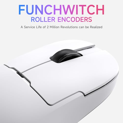 AJAZZ AJ159P Wireless Gaming Mouse, Equipped with PAW3395 Sensor, 26K DPI Support, 56 Gram Ultralight Design, 2.4G/USB-C, 400 mAh Battery, RGB Backlighting, Compatible with PC and Mac Systems, White Bild 6