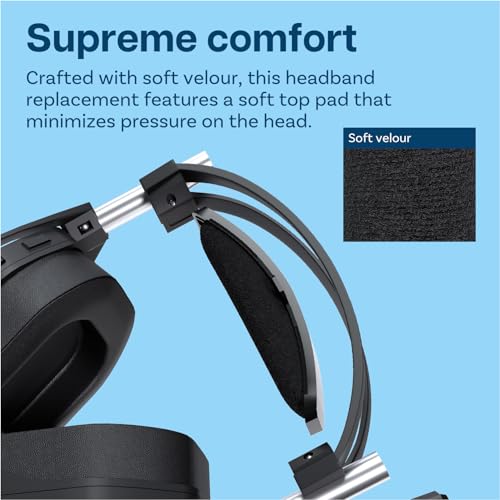 Stirnband Ersatz für Logitech G Astro A50 Gen 4 Kopfhörer von MMOBIEL – Velours Kopfbandpolster – Kopfhörer-Ersatzband - Headset Kopfkissen-Abdeckung Reparaturteil - Schwarz Bild 3