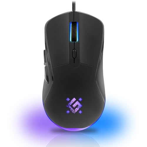 Defender Arga GM-049 - Gaming Maus kabelgebunden, RGB-Beleuchtung, 4 DPI-Stufen 1200–3600, 5 programmierbare Tasten, ergonomisch, optischer Sensor, beleuchtetes Scrollrad, inkl. Mauspad Bild 1