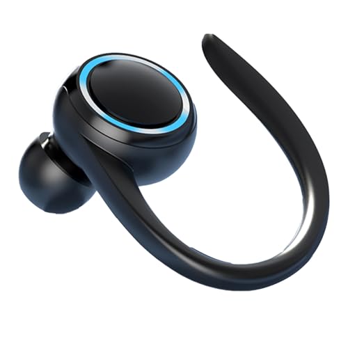 SENECESLI Einzelner Bluetooth Ohrhörer, Ohrbügel Bluetooth Kopfhörer, Geräuschreduzierung, IPX4 Wasserbeständiges Stereo Einzelohr Headset für Autofahren, Sport, Gaming (Black) Bild 1