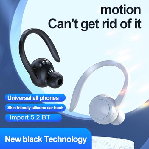 SENECESLI Einzelner Bluetooth Ohrhörer, Ohrbügel Bluetooth Kopfhörer, Geräuschreduzierung, IPX4 Wasserbeständiges Stereo Einzelohr Headset für Autofahren, Sport, Gaming (Black) Bild 2
