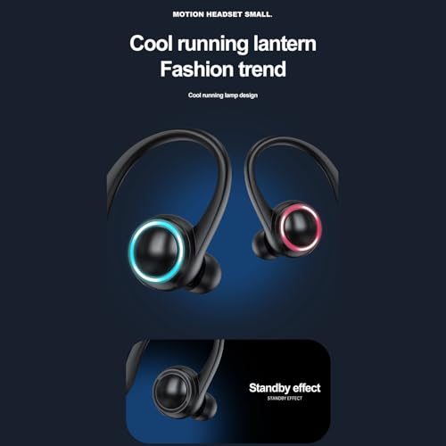 SENECESLI Einzelner Bluetooth Ohrhörer, Ohrbügel Bluetooth Kopfhörer, Geräuschreduzierung, IPX4 Wasserbeständiges Stereo Einzelohr Headset für Autofahren, Sport, Gaming (Black) Bild 6