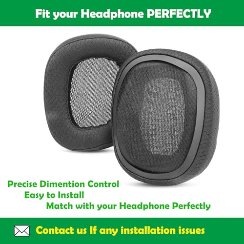 Ohrpolster + Kopfband kompatibel mit Logitech G930 G930s G430 G432 Headsets. Austauschbare Ohrpolster mit strapazierfähigem & atmungsaktivem Stoff/Hochdichtem Schaumstoff Bild 3