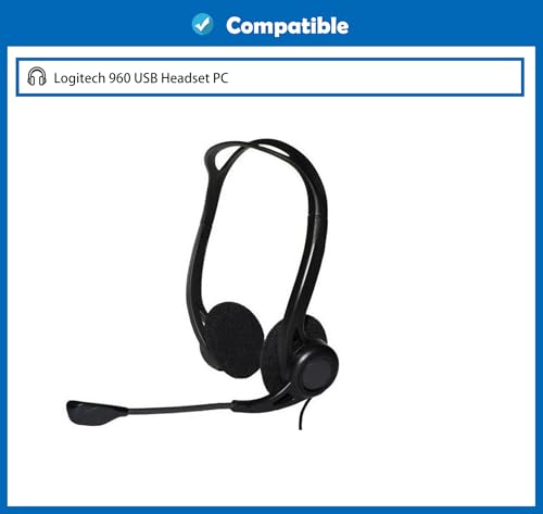 PC Headset 960 USB Kopfhörer Premium-Proteinleder Ersatz Ohrpolster Kompatibel mit Logitech PC Headset 960 USB Kopfhörer Ersatzpolster Bild 2