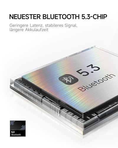 Picun B8 Bluetooth Kopfhörer, 120 Std. Spielzeit Kabelloser Bluetooth Kopfhörer mit 3 EQ-Modi, Geringe Latenz, Freisprechfunktion, Over-Ear-Kopfhörer für Reisen, Home Office, Handy, PC Khaki Weiß Bild 4