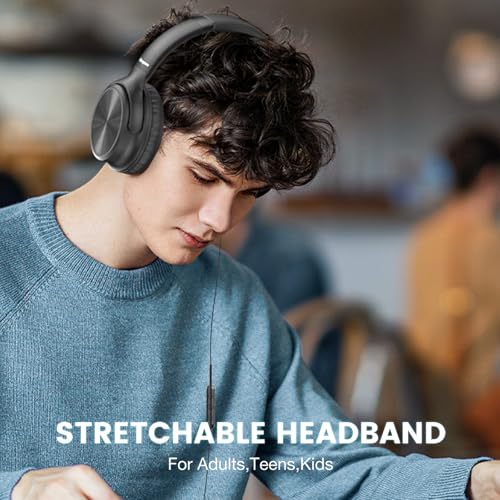 Cowyawn USB-C-Kopfhörer kabelgebunden, Over-Ear-Kopfhörer mit Mikrofon, Lautstärkeregler, HD-Stereo-Sound, faltbare,leichte Kopfhörer für Erwachsene/Teenager/Chromebooks/Laptop/Computer/Reisen,Schwarz Bild 4