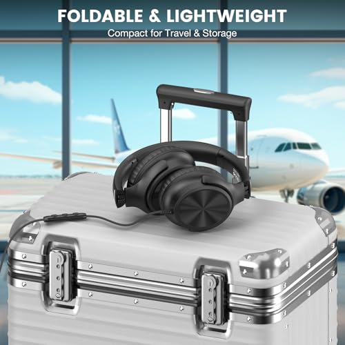 Cowyawn USB-C-Kopfhörer kabelgebunden, Over-Ear-Kopfhörer mit Mikrofon, Lautstärkeregler, HD-Stereo-Sound, faltbare,leichte Kopfhörer für Erwachsene/Teenager/Chromebooks/Laptop/Computer/Reisen,Schwarz Bild 6