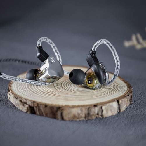 keephifi CCZ DC02 IEM Kopfhörer In-Ear-Monitor für klaren Sound, 1BA+1DD IEM mit 2-poligem abnehmbarem Kabel-Headset, HiFi-Bass Ohrhörer für Musiker, Sänger, Audiophile (Grün, mit mikro) Bild 2